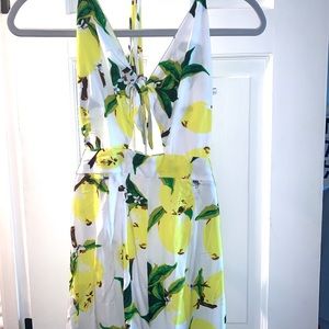 Lemon pattern romper